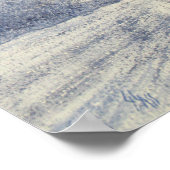 Rushing Creek under Moon Aquarell Print Poster (Ecke)