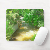 Rushing River under Trees Mousepad (Mit Mouse)