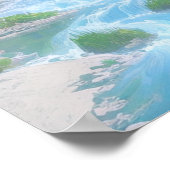 Rushing Stream in Green Field Poster (Ecke)