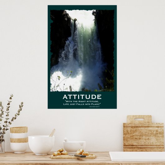 Rushing Waterfall ATTITUTUE Motivierend Poster (Küche)