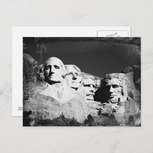 Rushmore B&W Postkarte (Vorne/Hinten)