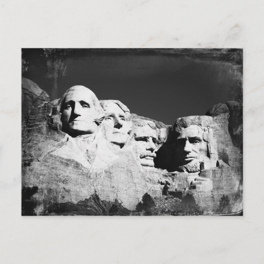 Rushmore B&W Postkarte (Vorderseite)