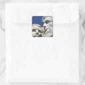 Rushmore-Detail Quadratischer Aufkleber (Tasche)
