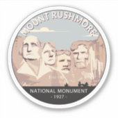 Rushmore National Monument Retro Circle Aufkleber (Vorderseite)