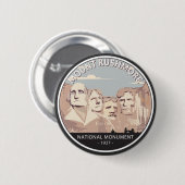Rushmore National Monument Retro Circle Button (Vorne & Hinten)