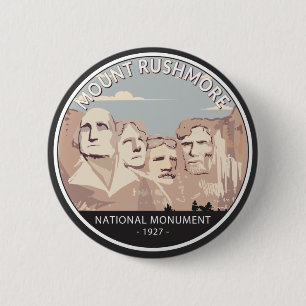 Rushmore National Monument Retro Circle Button