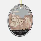 Rushmore National Monument Retro Circle Keramik Ornament (Rechts)