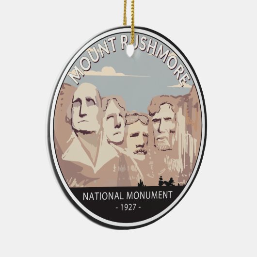 Rushmore National Monument Retro Circle Keramik Ornament (Rechts)