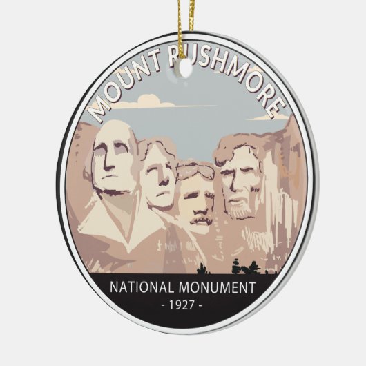 Rushmore National Monument Retro Circle Keramik Ornament (Links)