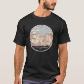 Rushmore National Monument Retro Circle T-Shirt (Vorderseite)