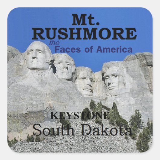 Rushmore Quadratischer Aufkleber (Vorderseite)