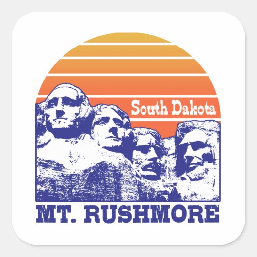 Rushmore Quadratischer Aufkleber (Vorderseite)