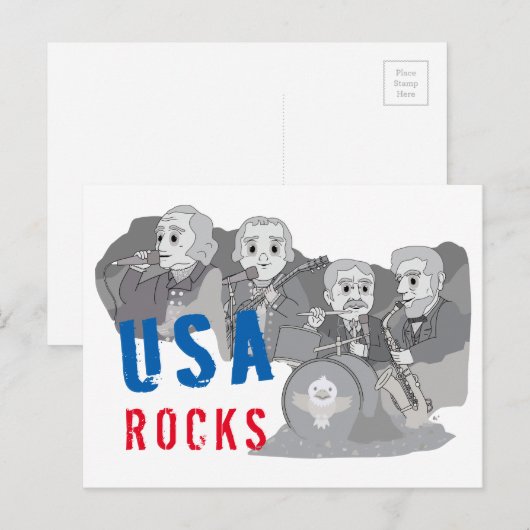 Rushmore Rock Band Postkarte (Vorne/Hinten)