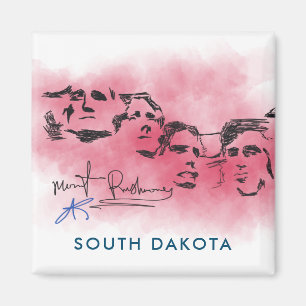 Rushmore South Dacota National Memorial Zeichnend Magnet