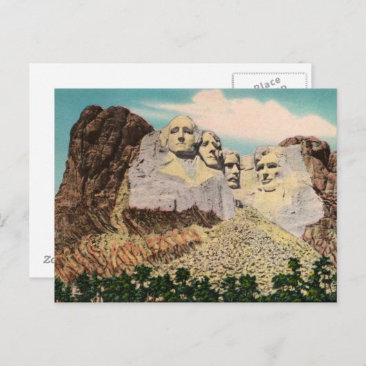 Rushmore Vintage Postkarte (Vorne/Hinten)