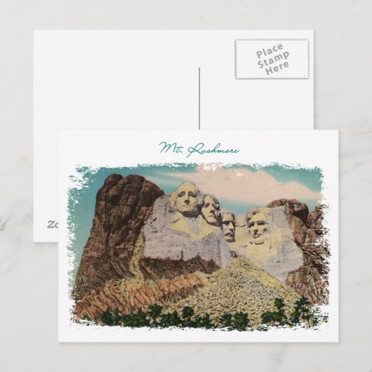 Rushmore Vintage Postkarte (Vorne/Hinten)
