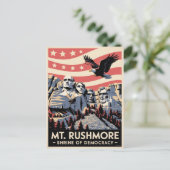 Rushmore Vintage Travel Poster Postkarte (Stehend Vorderseite)