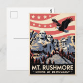 Rushmore Vintage Travel Poster Postkarte (Vorne/Hinten)