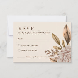 Rusic Elegance Floral Wedding RSVP Response-Karte Karte