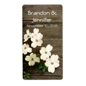 Rusic Fence mit Blume Hochzeit Mini Wine Labels (Vorne)