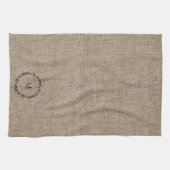 Rusic Laurel Wreath Farmhouse Style Mit Monogramm Geschirrtuch (Horizontal)