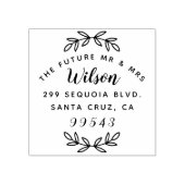 Rusic Script The Future Mr. & Mrs. Rücksendeadress Gummistempel (Prägung)