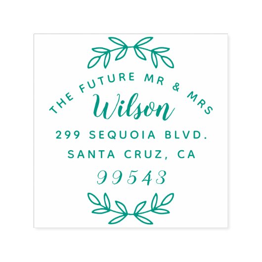 Rusic Script The Future Mr. & Mrs. Rücksendeadress Permastempel (Design)