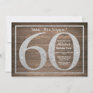 Rusic Überraschung 60. Geburtstag Einladung Silver
