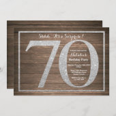 Rusic Überraschung 70. Geburtstag Einladung Silver (Vorne/Hinten)