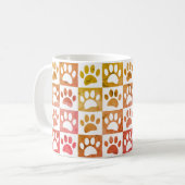 Rusitc Dog Paw druckt in Quadraten dekorativ Kaffeetasse (Vorderseite Links)