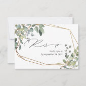 Rusitc Eukalyptus & Gold mit RSVP-Karte RSVP Karte (Vorderseite)