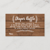 Rusitc Wood Diaper Raffle Ticket Begleitkarte (Vorderseite)