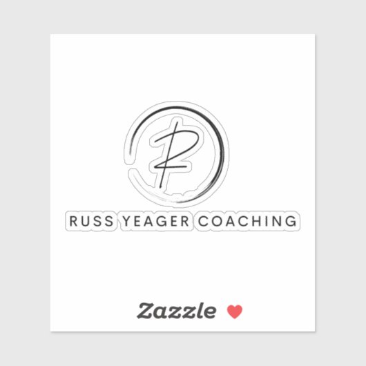Russ Yeager Coaching Signatur-Logo Aufkleber (Blatt)