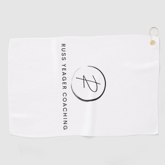 Russ Yeager Coaching Signature Logo Golfhandtuch (Horizontal)