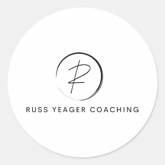 Russ Yeager Coaching Signature Logo Runder Aufkleber (Vorderseite)