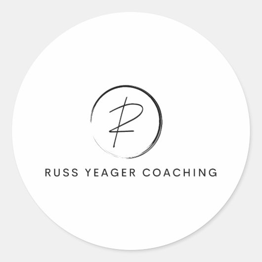 Russ Yeager Coaching Signature Logo Runder Aufkleber (Vorderseite)