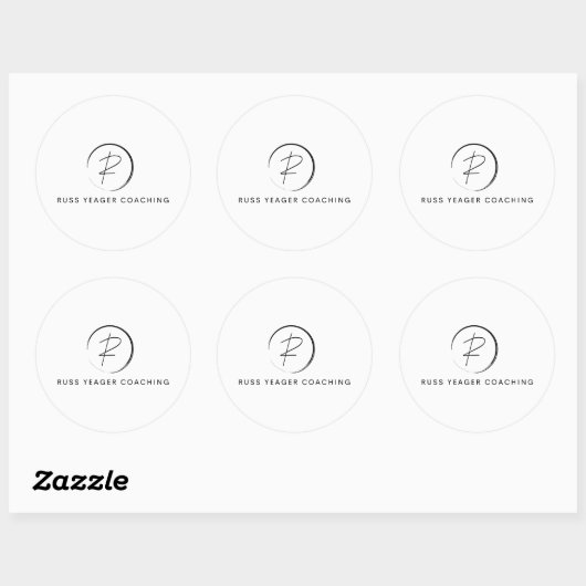 Russ Yeager Coaching Signature Logo Runder Aufkleber (Blatt)