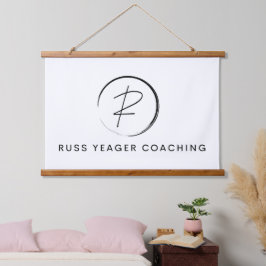 Russ Yeager Coaching Signature Logo Wandteppich Mit Holzrahmen