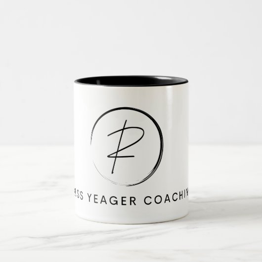 Russ Yeager Coaching Signature Logo Zweifarbige Tasse (Mittel)