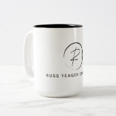 Russ Yeager Coaching Signature Logo Zweifarbige Tasse (Vorderseite Links)
