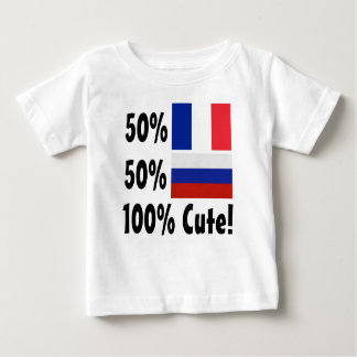 Russe 100% 50% Franzose-50% niedlich Baby T-shirt