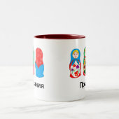 Russe hallo Auf Wiedersehen Zweifarbige Tasse (Mittel)