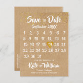 Russe Kraft Gold Herzkalender Ankündigungspostkarte (Vorne/Hinten)