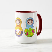 Russe Matrioshka (Matreshka) Tasse (VorderseiteRechts)