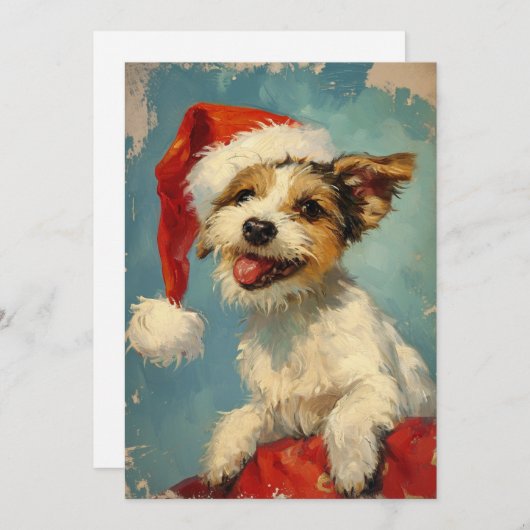 Russel Terrier Christmas Feiertagskarte (Vorne/Hinten)