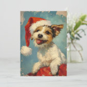Russel Terrier Christmas Feiertagskarte (Stehend Vorderseite)