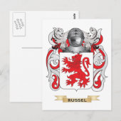 Russel-Wappen (Familienwappen) Postkarte (Vorne/Hinten)