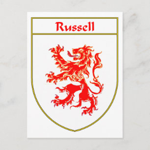 Russell Coat of Arms/Familienwappen Postkarte