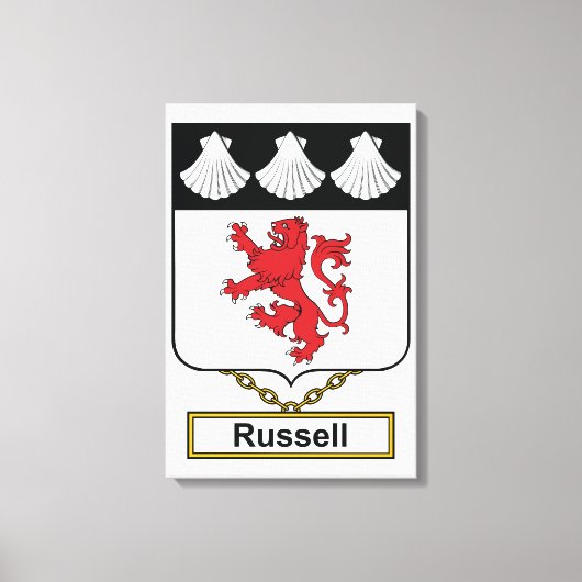 Russell Familienwappen Leinwanddruck (Vorderseite)