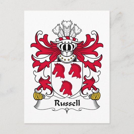 Russell Familienwappen Postkarte (Vorderseite)